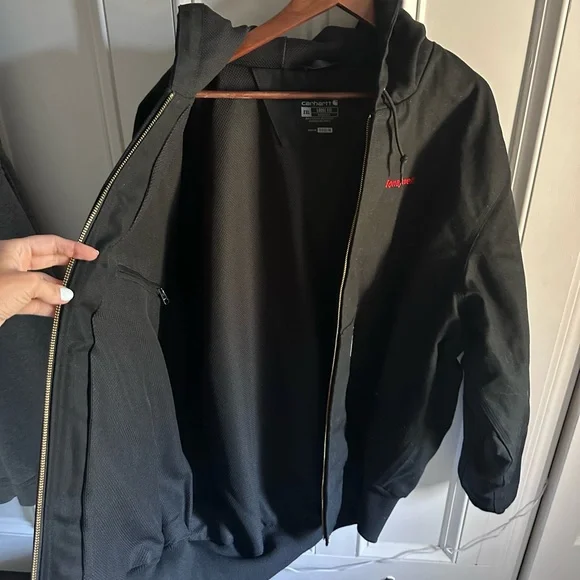 Carhart loose fit black hooded jacket 0J0131m  sz - 2XL - Picture 6 of 12
